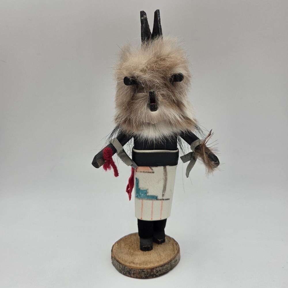Vintage 8 1/2" Navajo Removable Mask Deer Kachina Doll Native American- Signed!